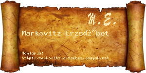 Markovitz Erzsébet névjegykártya